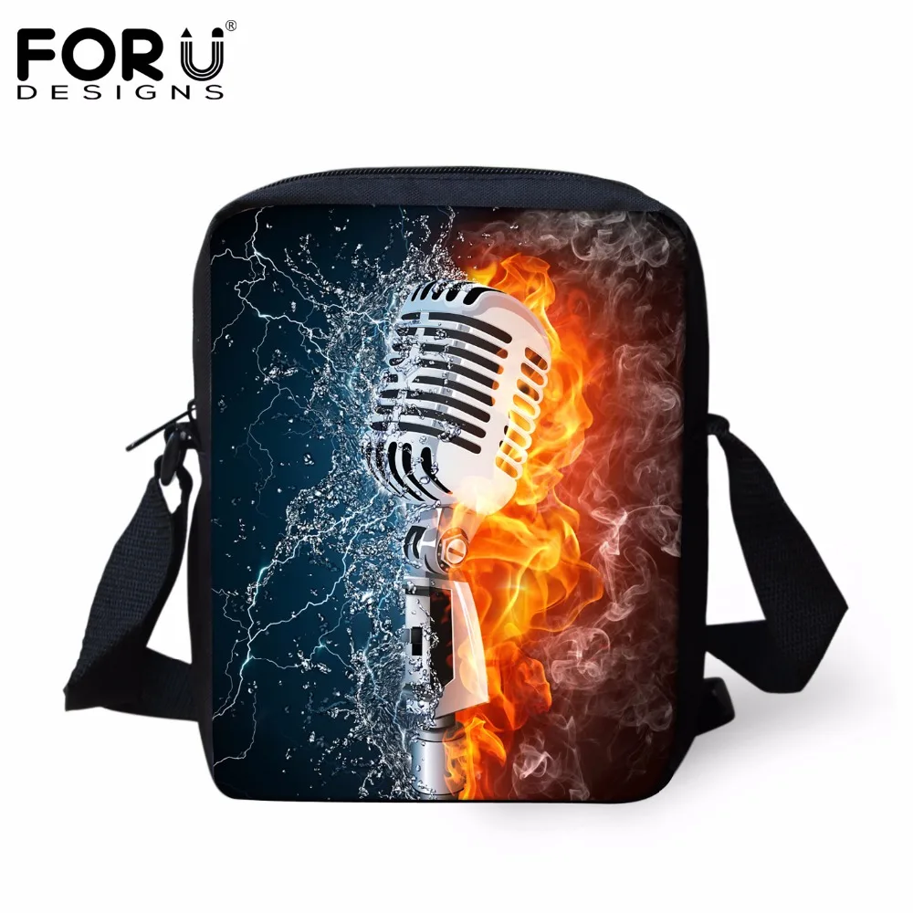 Маленькие дорожные мужские сумки FORUDESIGNS крутые мессенджеры с принтом пламени и