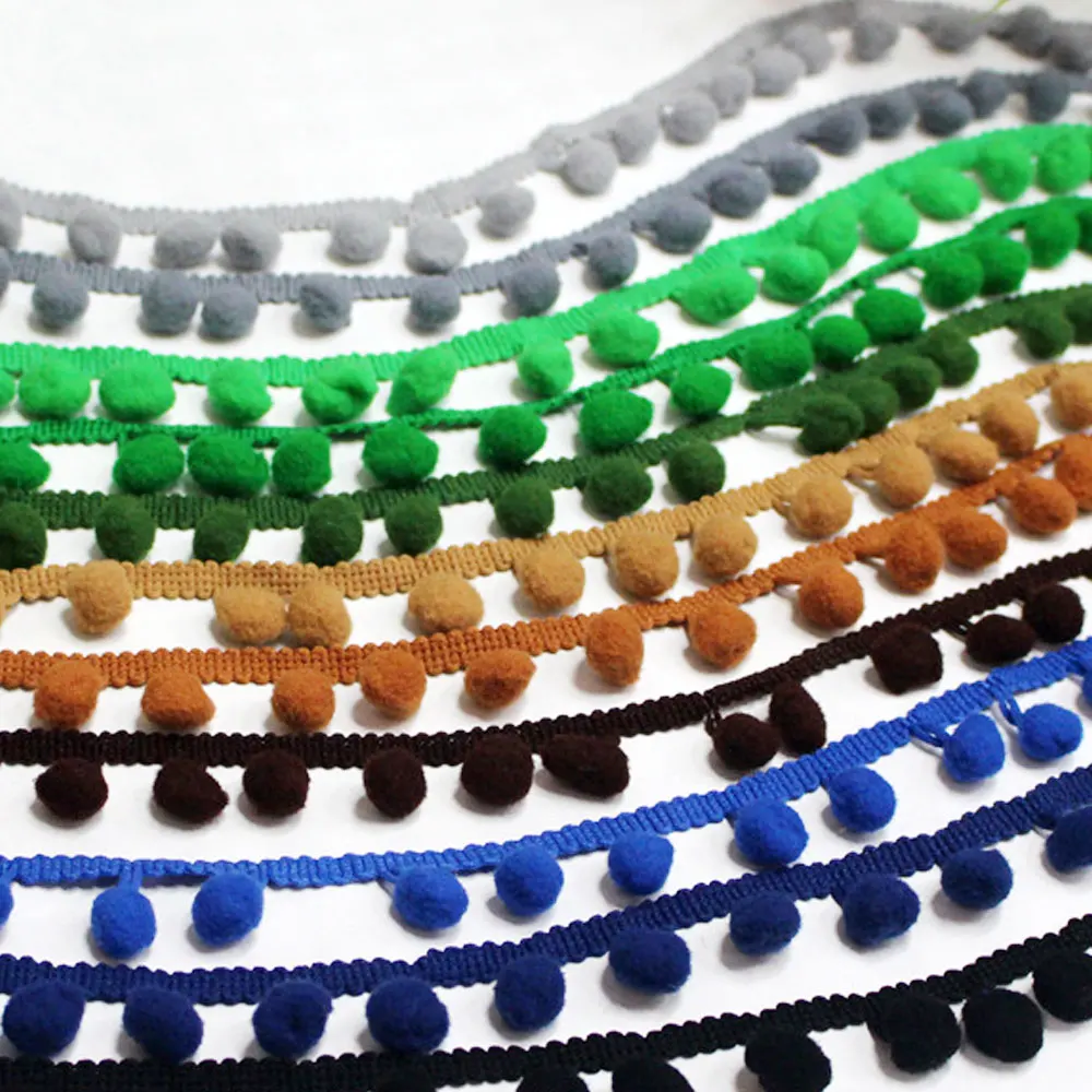 10 мм 20 ярдов помпонами мяч лента с бахромой &quotсделай сам&quot помпоном Дамский