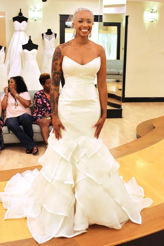 

2020 Милая Русалка Свадебные платья многоярусные юбки установлены белый сад богемное свадебное платье Vestidos de novia