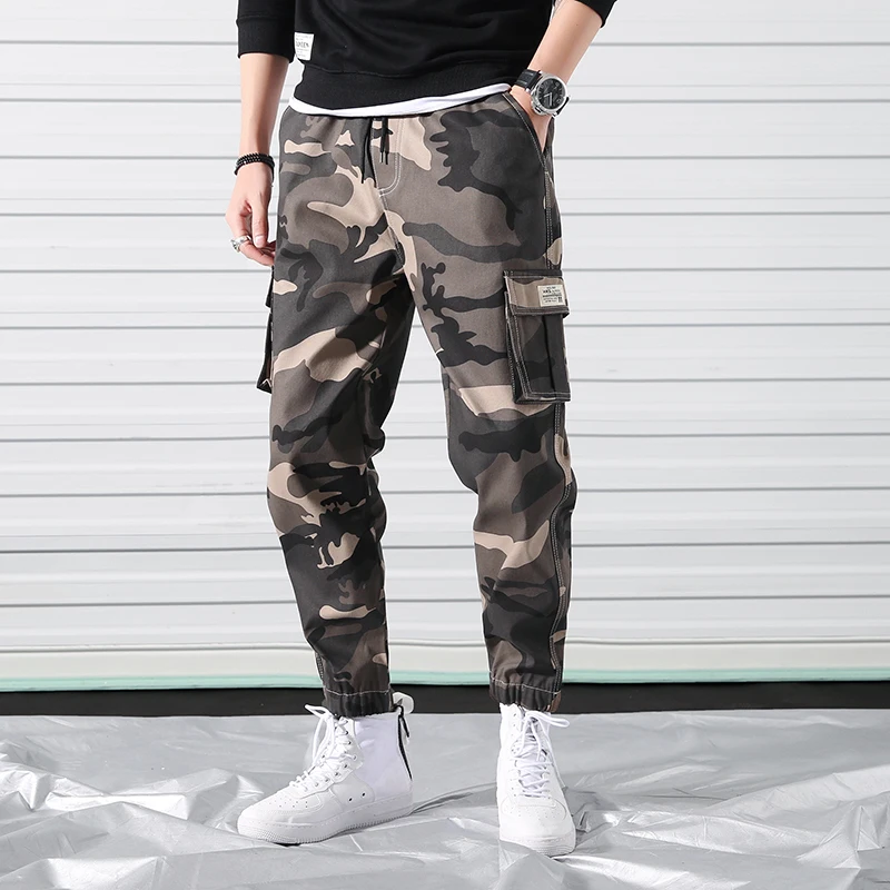 Бесплатная доставка 2019 Новое прибытие мужские боковые штаны карго с карманами