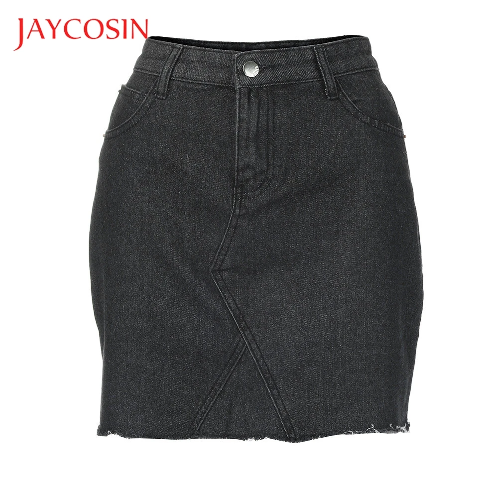 Женская Повседневная джинсовая юбка трапеция JAYCOSIN облегающая короткая выше