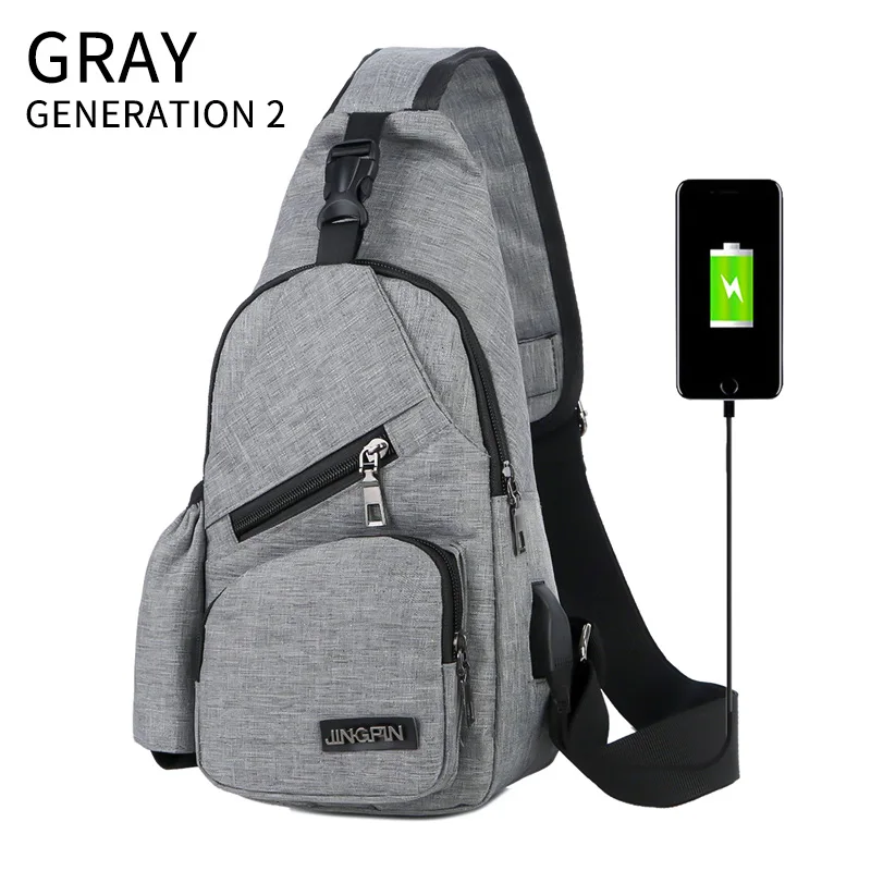 Gray Generation 2 MARKROYAL, спортивные сумки через плечо с usb зарядкой для женщин, сумка мессенджеры, нейлоновые короткие сумки через плечо для путешествий, мужские нагрудные сумки - Цвет: Gray Generation 2