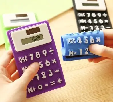 1 шт. портативный мини калькулятор на солнечной батарее|card calculator|portable calculatorspocket
