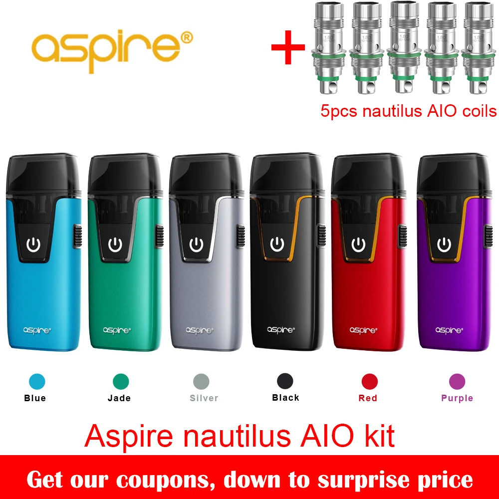 Aspire Breeze Оригинал 2 AIO Комплект Встроенный 1000 mAh Батарея с мл/3 2-мл танк-атомайзер