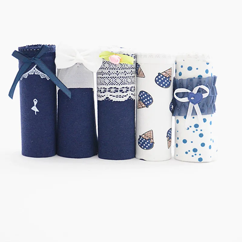 5 шт./лот хлопковое нижнее белье без резьбы для девочек 100% хлопковые кружевные