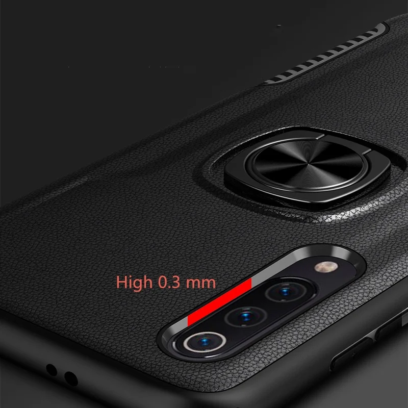 Чехол для Xiaomi Mi 9 lite металлическое кольцо силиконовая автомобильная подставка