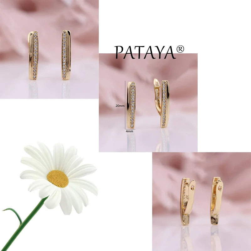 PATAYA, Новое поступление 585, розовое золото, разноцветные, Круглые, зеленые, натуральный циркон, свисающие серьги для женщин, свадебные ювелирные изделия, красивые серьги