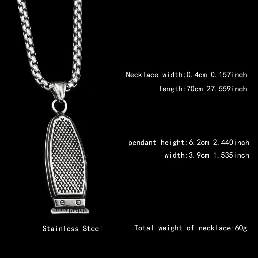 Goofan Hiphop Electric Hair Cutter Pendant Necklace High Quality Stainless Steel Fashion Jewelry for Men Women Gift STN1932 | Украшения и