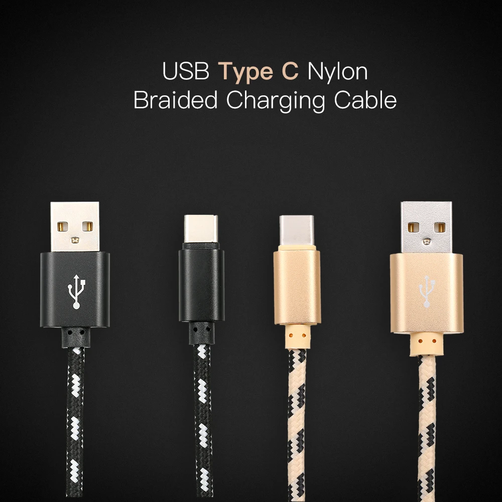 Зарядный кабель USB Type C нейлоновый плетеный для передачи данных и синхронизации
