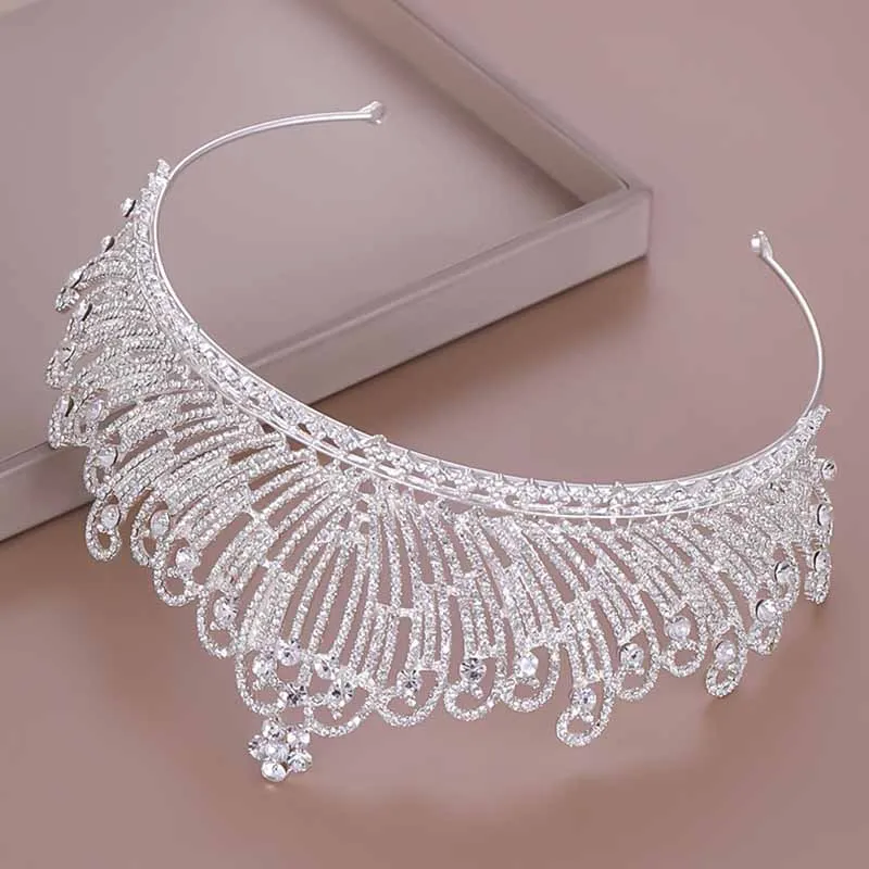 Женская диадема для волос FORSEVEN золотистая или Серебристая невесты свадебный