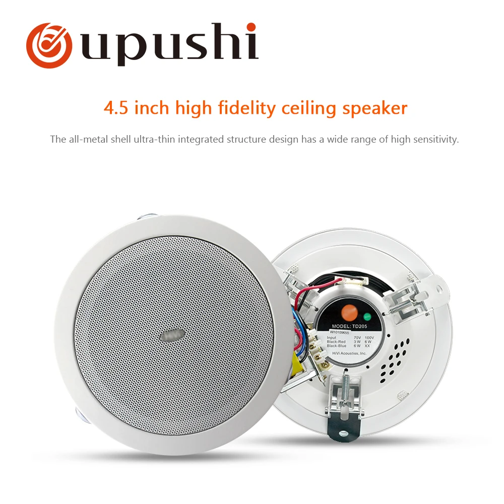 

Hifi круглый потолочный динамик TD-205 4,5 дюйма 6 Вт в настенной колонке s