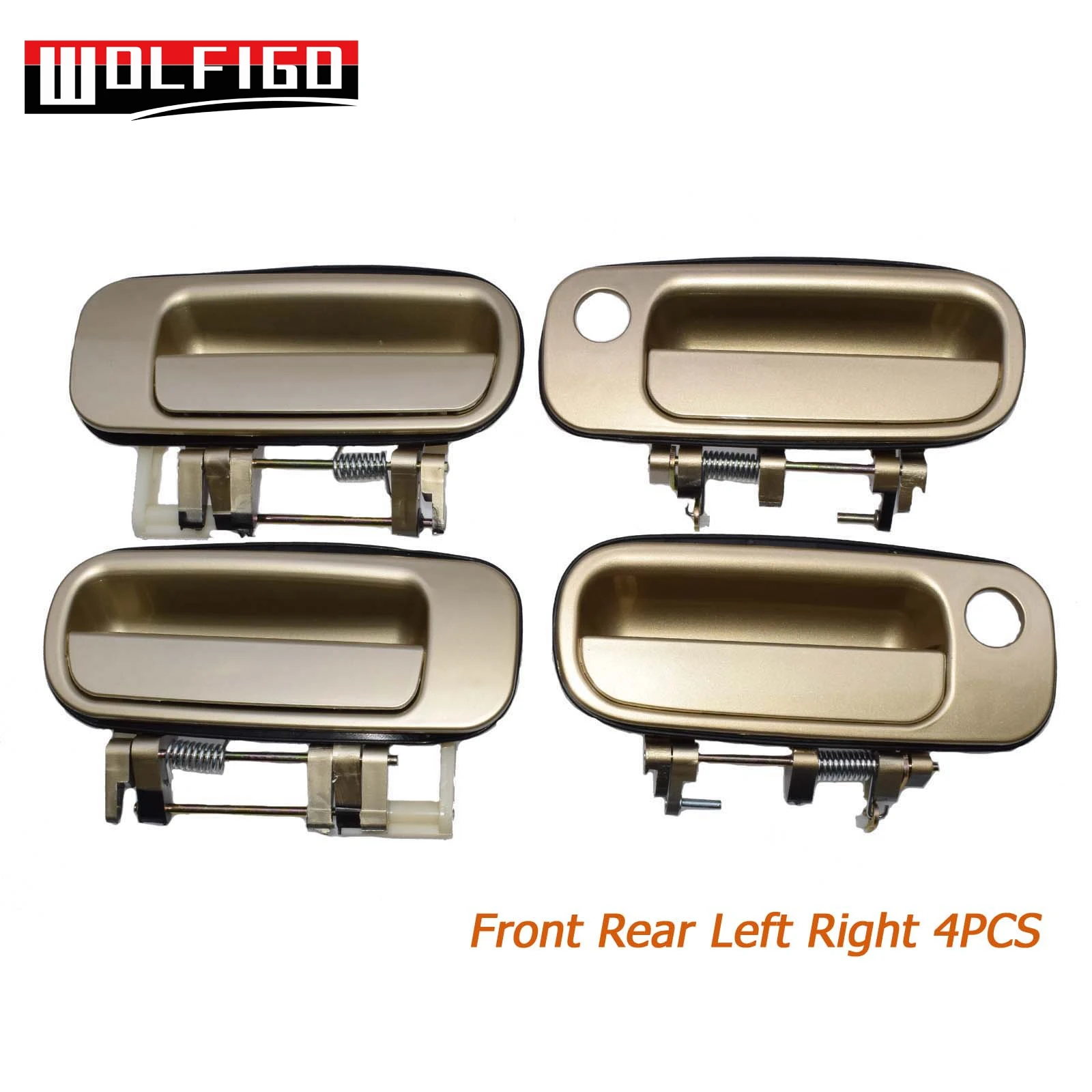 Front Rear 4PCS WOLFIGO новая 1 шт./2 шт./4 шт. бежевая наружная дверная ручка Передняя Задняя Левая Правая для 1992-96 Toyota Camry 69240-33010,69230-33010 - Цвет: Front Rear 4PCS