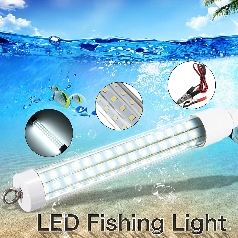 Белый рыболовный светильник 10 Вт 12 В лунный подводный светодиодный для ночной