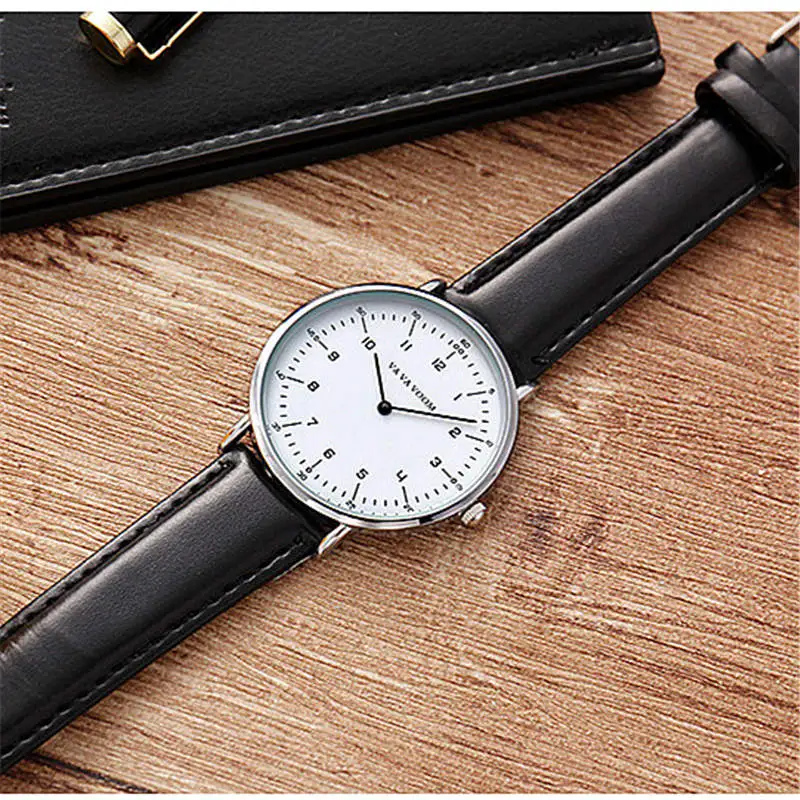 Мужские часы люксовый бренд кварцевые ремешок из натуральной кожи