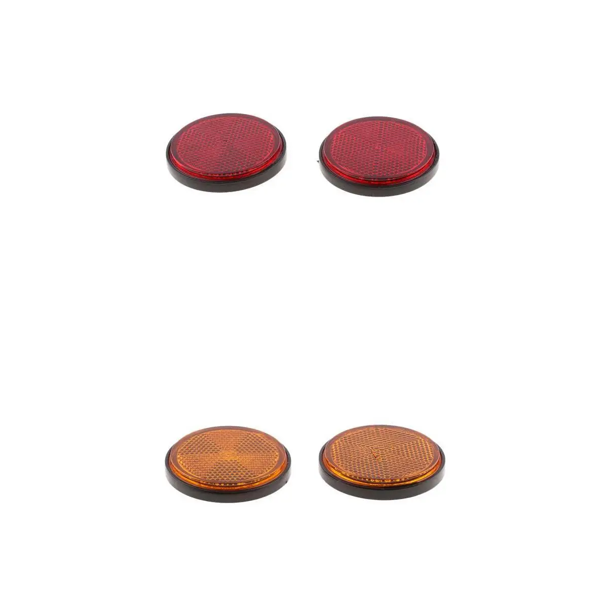 2 пары красных/оранжевых универсальных пластиковых круглых отражателей для