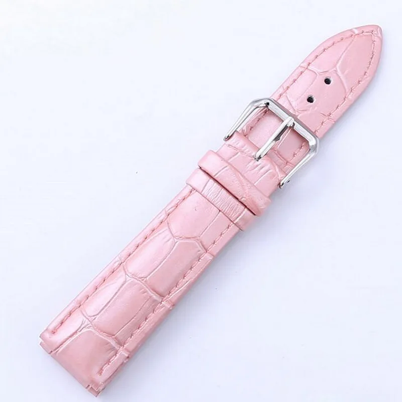 Ремешок для часов из натуральной кожи прочный черный коричневый белый розовый