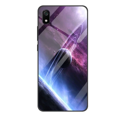 Для xiaomi redmi 7A чехол звездная звезда закаленное стекло+ ТПУ Край жесткий чехол s redmi 7A стеклянный чехол для xiaomi redmi 7 A сумка - Цвет: A4