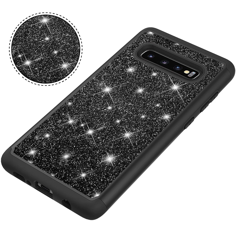 Силиконовый чехол сверкающий с блестками для samsung Galaxy S10 S9 plus мягкий из ТПУ задняя