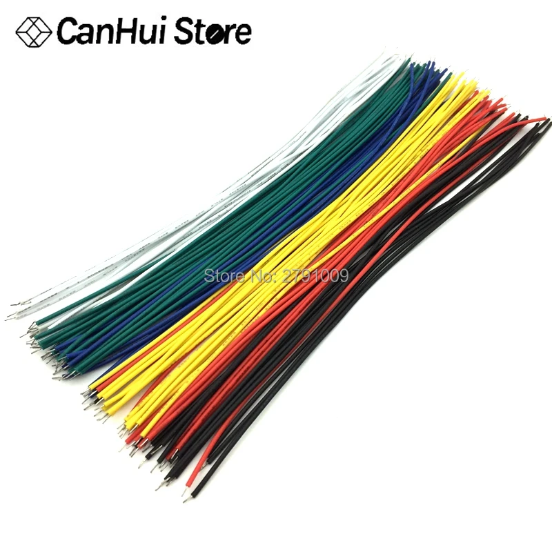 100 PCS/1007-26AWG ПВХ гальванически лужёные кабель для пайки ПП 26AWG 5/10/15/20 см Fly перемычек проводной кабель олова проводящие провода соединителя провода