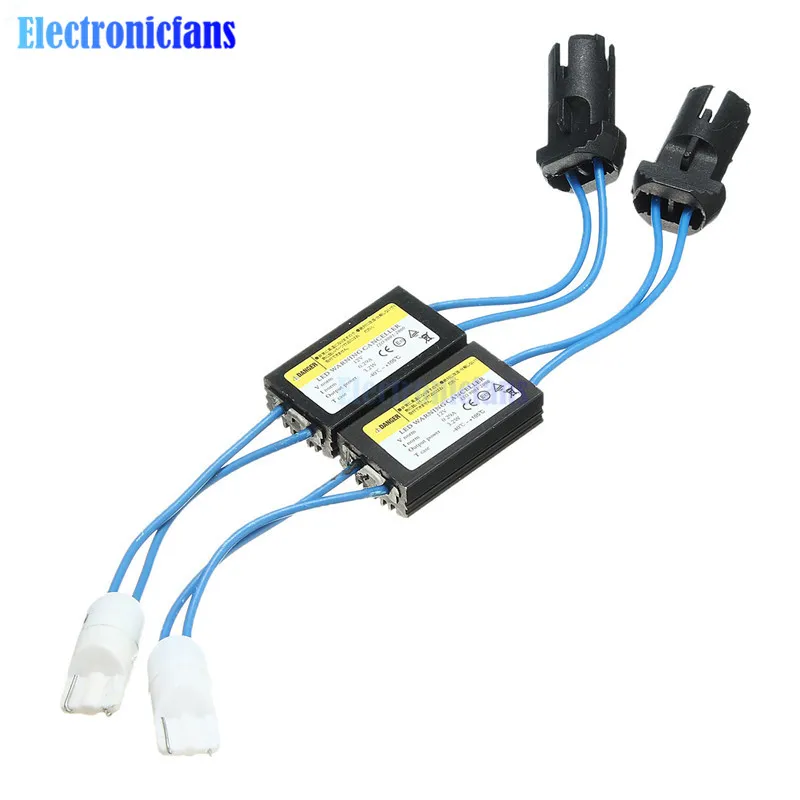 2 шт 12V T10 светодиодный Предупреждение декодер компенсатора T10 501 W5W без CAN-BUS ОКБ ошибка нагрузочный резистор