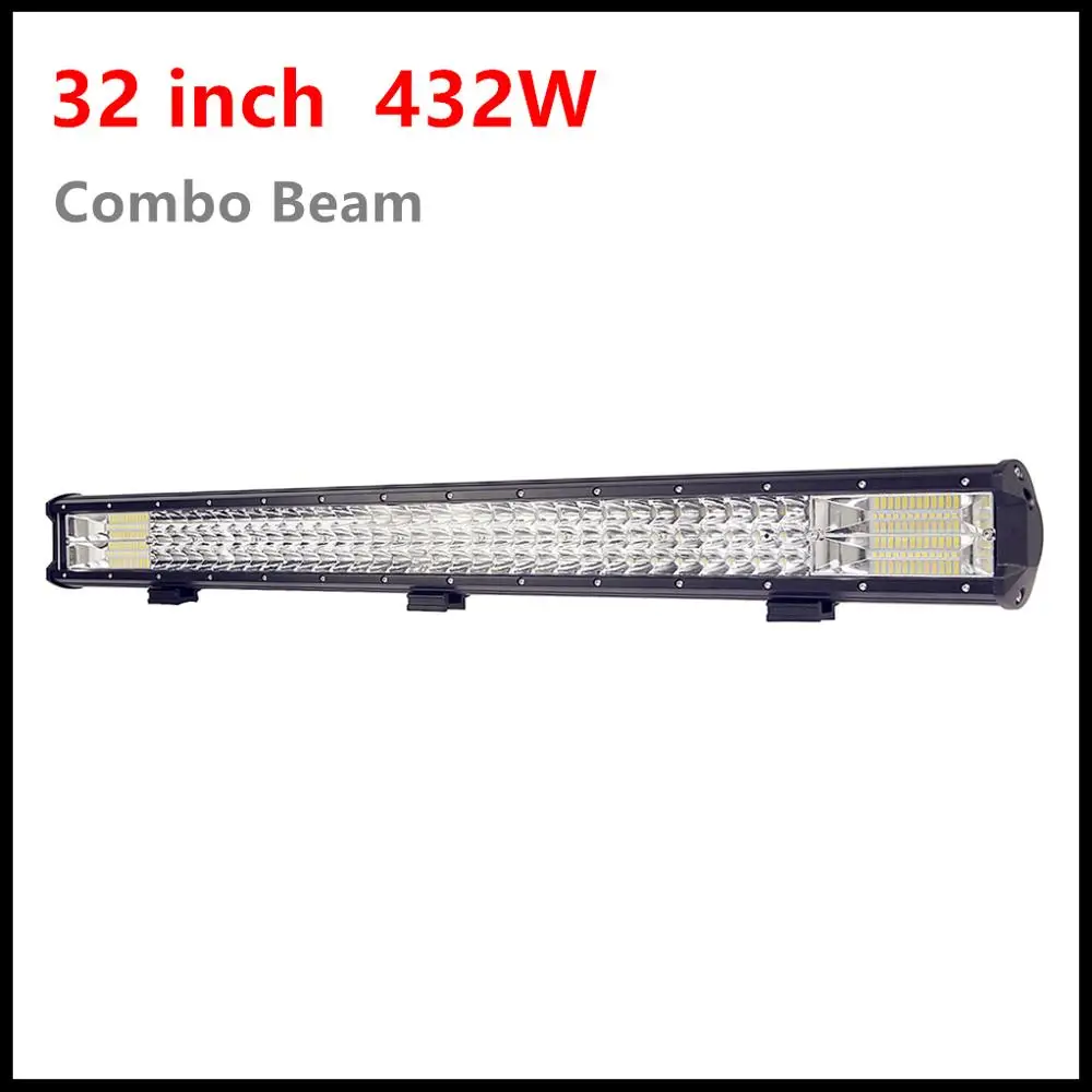 32 дюйма 432 W 12 v три ряда светодиодные фары дальнего света IP68 водонепроницаемый рабочий свет внедорожный 4WD 4x4 грузовик внедорожник авто led рабочий свет бар