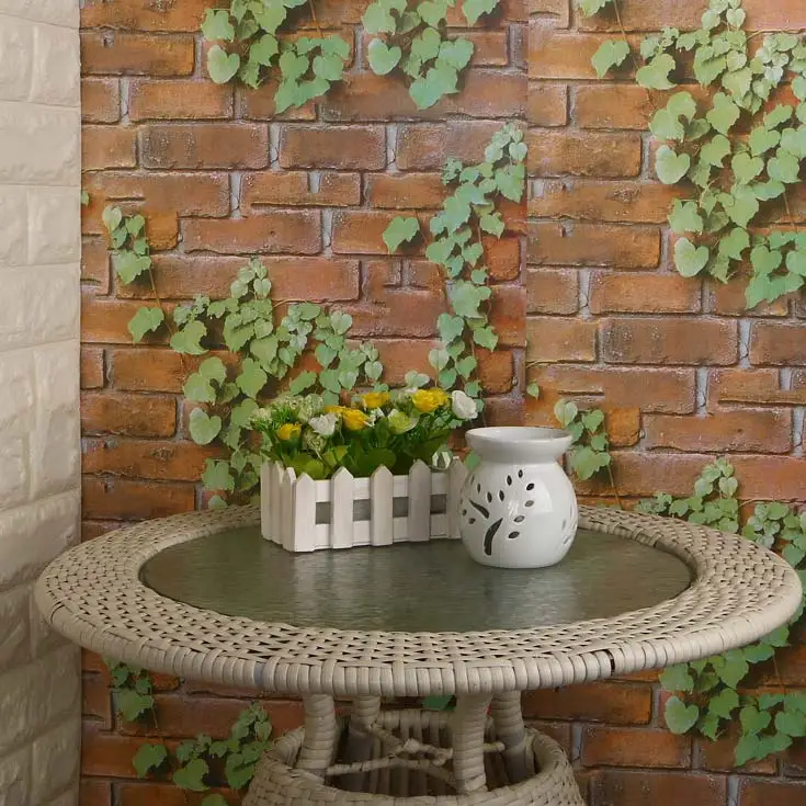 Коричневый кирпич ПВХ винил есть клей водонепроницаемый спальня детская для