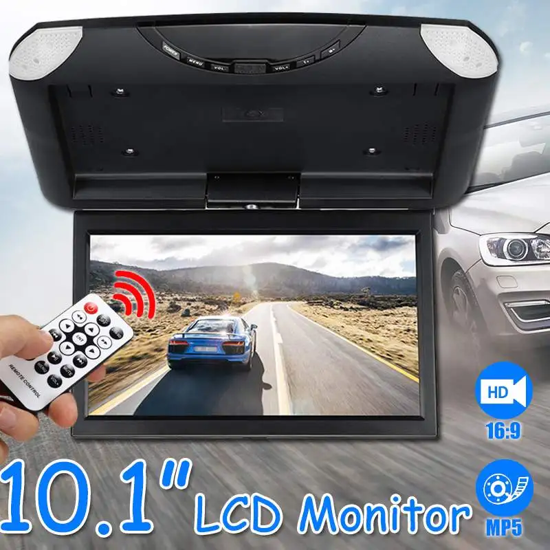 10,1 дюймов TFT lcd цифровой экран автомобильный монитор на крыше с пультом дистанционного управления автомобильный потолок флип вниз DVD CD плеер