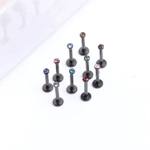 2 шт панк кольцо-гвоздик для губ Пирсинг Labret Tragus из нержавеющей стали кубический