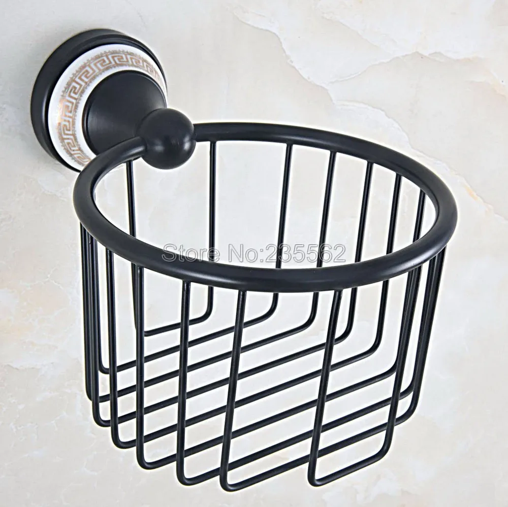 

Латунный рулон туалетной бумаги с черным масляным покрытием, корзина для салфеток, настенные аксессуары для ванной lba718