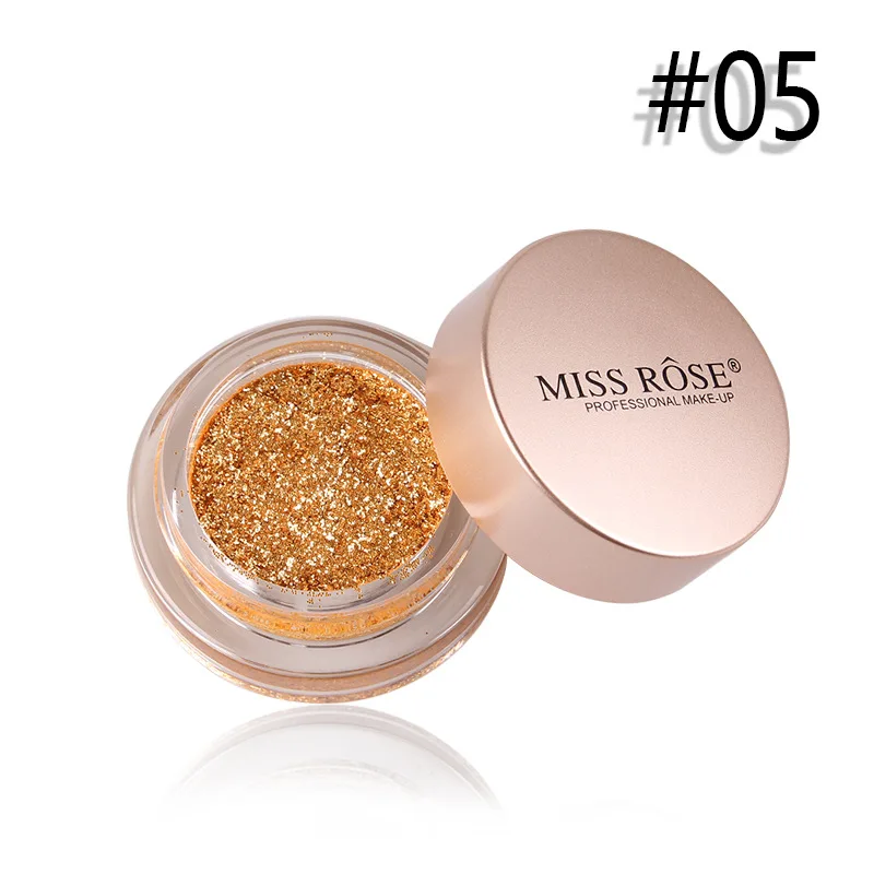 MISS ROSE Хайлайтер для лица тела тени век с сияющим блеском Красочные золотые Конг