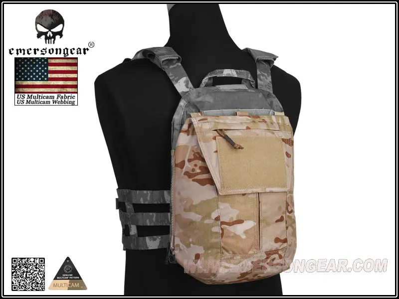 Emersongear Pouch Zip-ON Panel FOR AVS JPC2.0 CPC Tactical Vest Pouch Package Multicam Arid EM8348