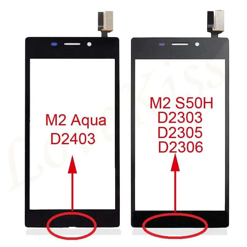 Сенсорный экран сенсорное стекло для Sony Xperia M2 Aqua D2403 D2302 D2303 D2305 D2306 S50H дигитайзер