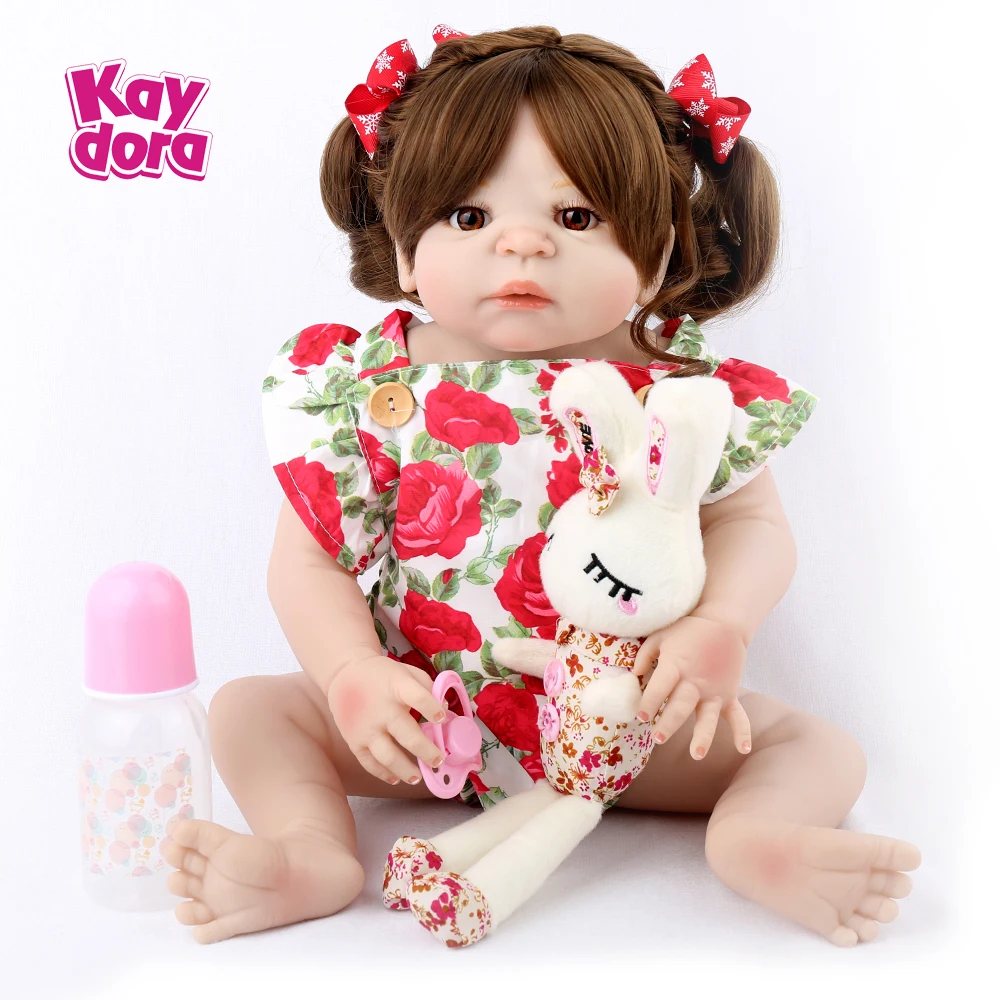 22 дюйма силиконовая кукла Reborn Baby 55 см реалистичные вьющиеся волосы Bebe детская