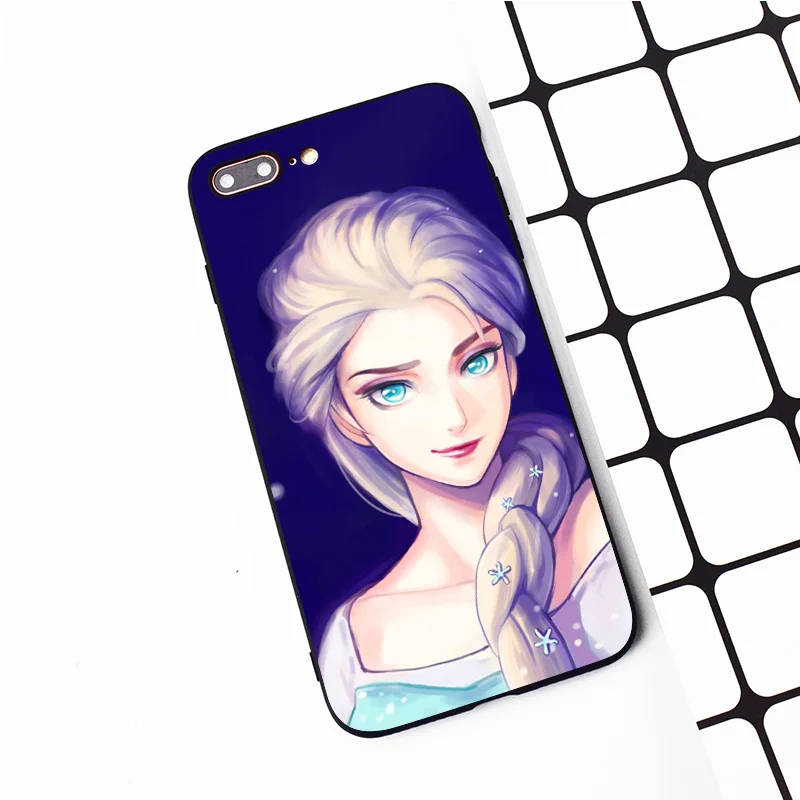 M390 Beautiful Elsa Black Soft TPU Silicone Case Cover For Apple iPhone 11 Pro XR XS Max X 8 7 6 6S Plus 5 5S 5G SE |