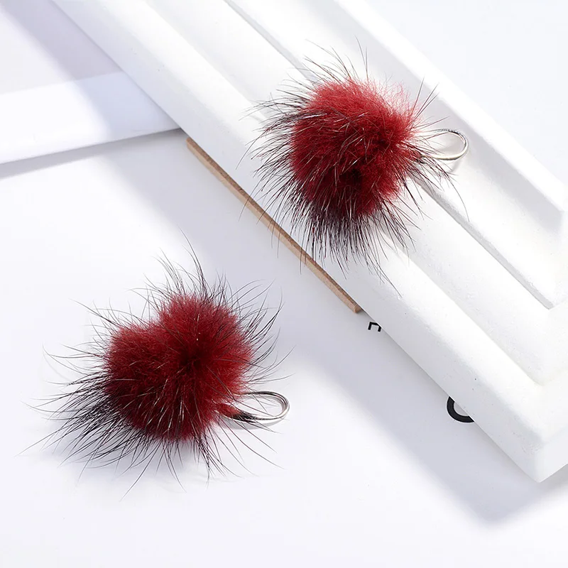 FINDYOU модные ювелирные изделия милые норковые волосы шаровые серьги для женщин