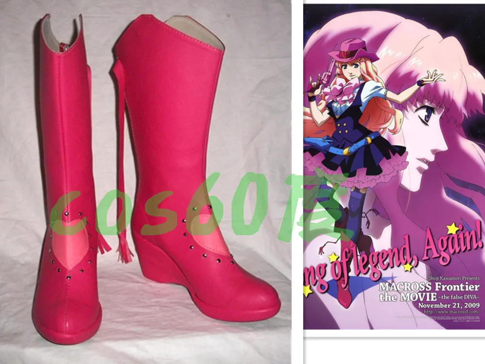 Macross Frontier Sheryl Nome Red Long Cosplay Boots shoes S008 | Shoes