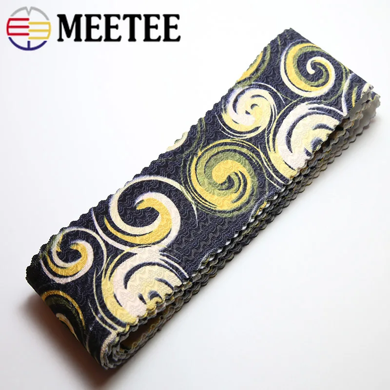 Meetee 3 м 6 см эластичная лента с принтом для брюк юбка пояс Резиновая лямки
