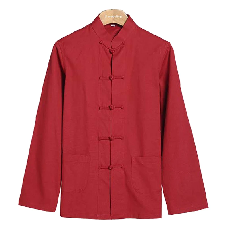 Традиционная китайская одежда из хлопка с длинным рукавом костюм Тан Топ женская