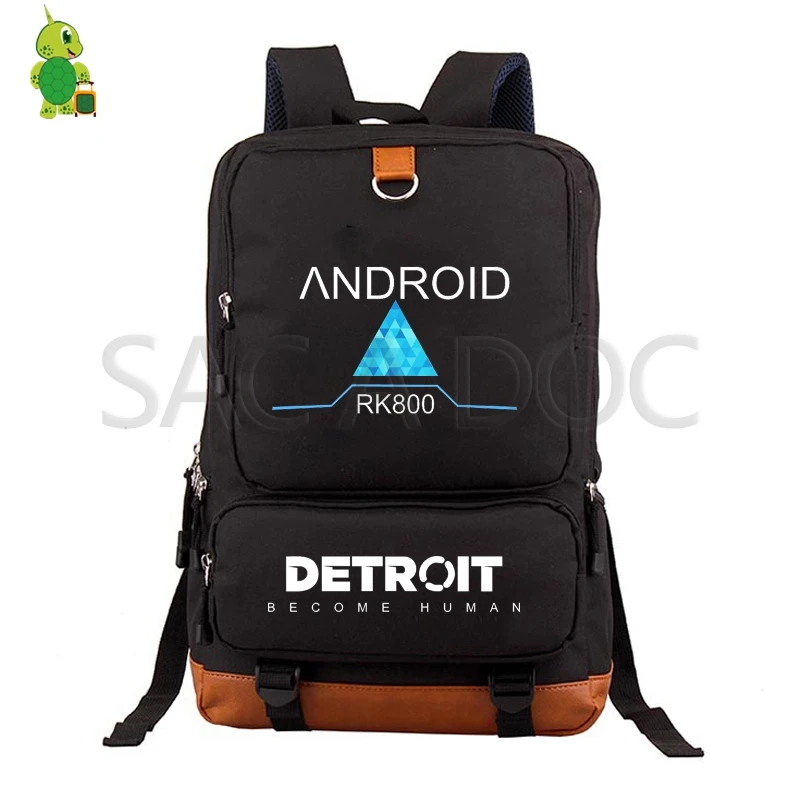 Detroit Become Human RK800 Backpack College Student School Bags for Teenage Girls Boys Laptop Backpack Cosplay Travel Rucksack - Цвет: 17