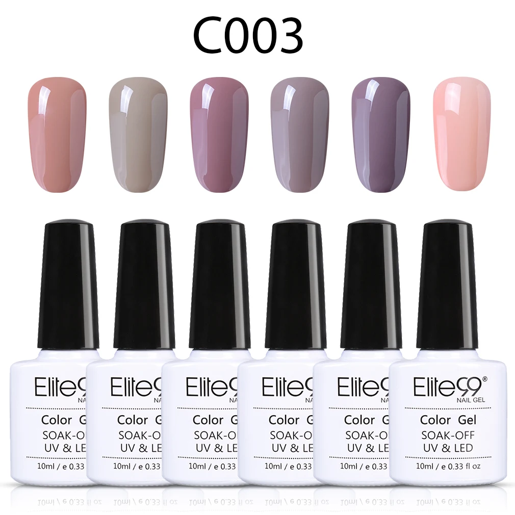 C003 Elite99, 6 шт./лот, чистый Гель-лак Varnis, УФ-светодиодный, великолепная серия телесного цвета, УФ-гель, светодиодный, лампа для дизайна ногтей, горячая распродажа, Гель-лак для ногтей - Цвет: C003