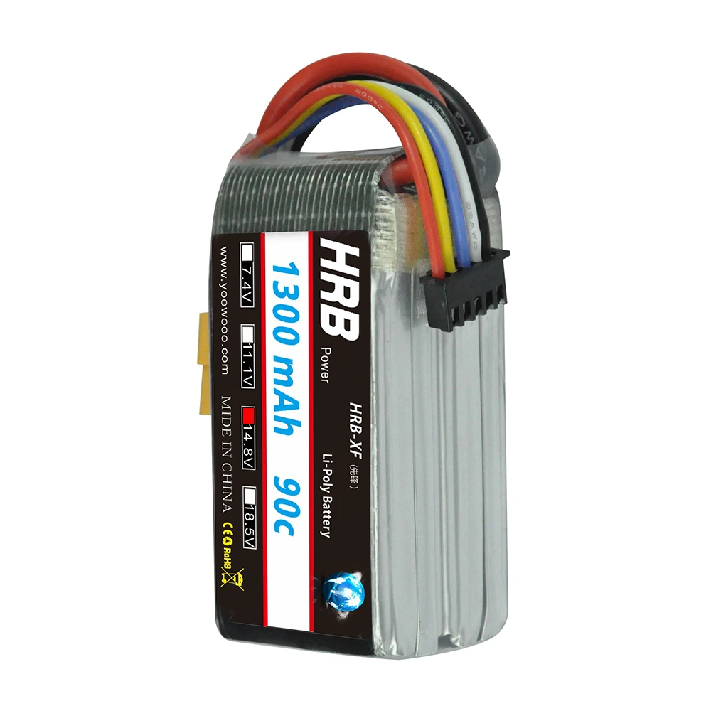 Hrb RC Lipo 4S Батарея 14 8 V 1300 mAh 90C-180C XT60 разъем для FPV гонки Радиоуправляемый вертолет KT