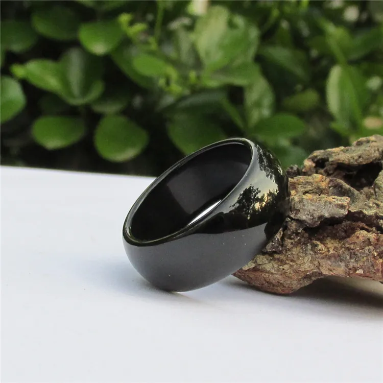Кольцо из натурального черного агата и нефрита для мужчин женщин | Украшения