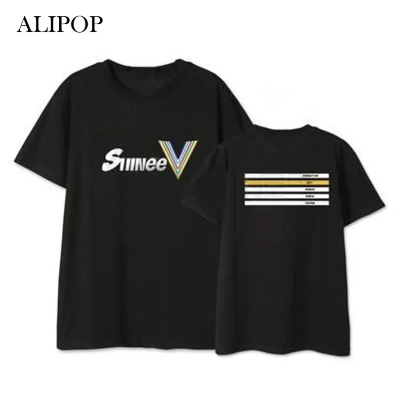 Футболка Youpop SHINee FIVE MINHO TAEMIN KEY Album повседневная хлопковая одежда для K POP футболка с