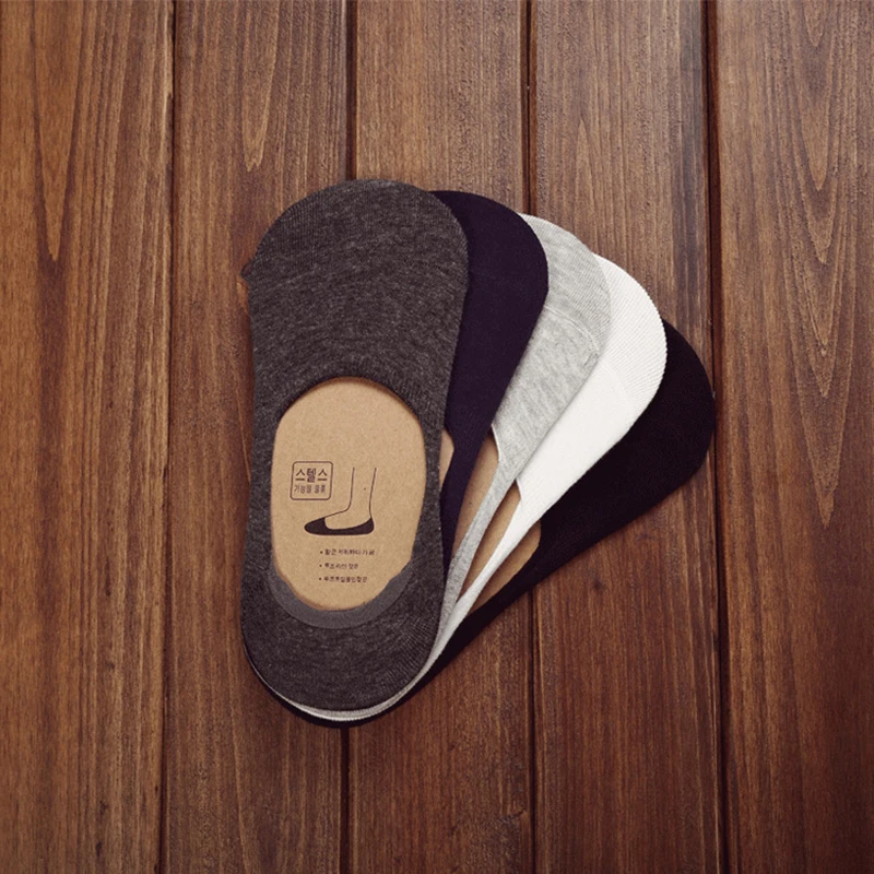10 шт. = 5 пар новые хлопковые невидимые носки для мужчин мужские Sox силиконовые