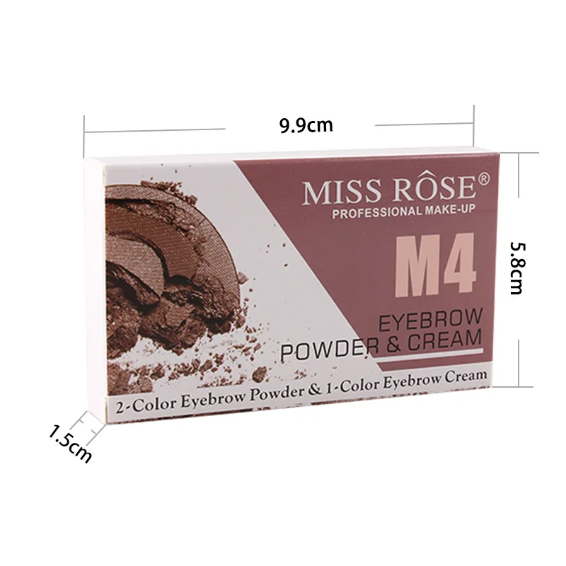 MISS ROSE, новинка, 3 цвета, усилитель бровей, пудра, палитра с кистью, водонепроницаемый гель для бровей, глаз, бровей, тату, макияж