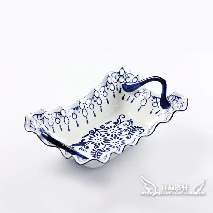 guci Chinese and Western ceramic fruit plate quality porcelain Jingdezhen hand - painted blue and white classic foreign trade