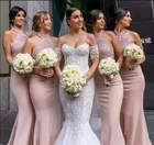 Женское атласное платье подружки невесты, длинное розовое кружевное платье на заказ для свадебных торжеств, 2019