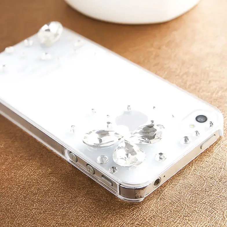 10 шт./лот ручной прозрачный кристалл капель чехол для iPhone 4 4S 5 5S горный хрусталь