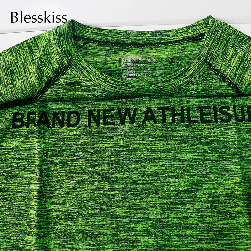 BLESSKISS XXL Женская Спортивная кофта Топ для занятий йогой Фитнес ткани с коротким рукавом для тренировок футболка для дам неоновые кроссовки футболка плюс Размеры