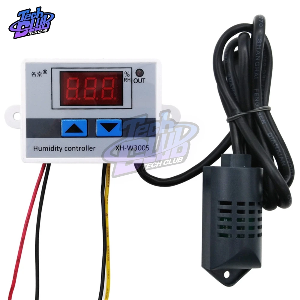 W3005 220V 12V 24V Digital Humidity Controller Hygrometer Control Switch 0~99%RH Hygrostat w/ Sensor | Инструменты